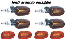 4 FRECCE MOTO IN METALLO FRECCE MOTO ALOGENE LENTE FUMO+ARANCIO CARBON OFFERTA