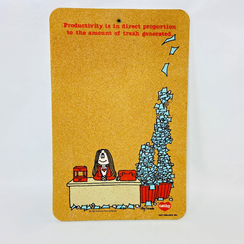Vintage 80s Cathy Comic Strip Cartoon Collectible Cork Board Funny Office