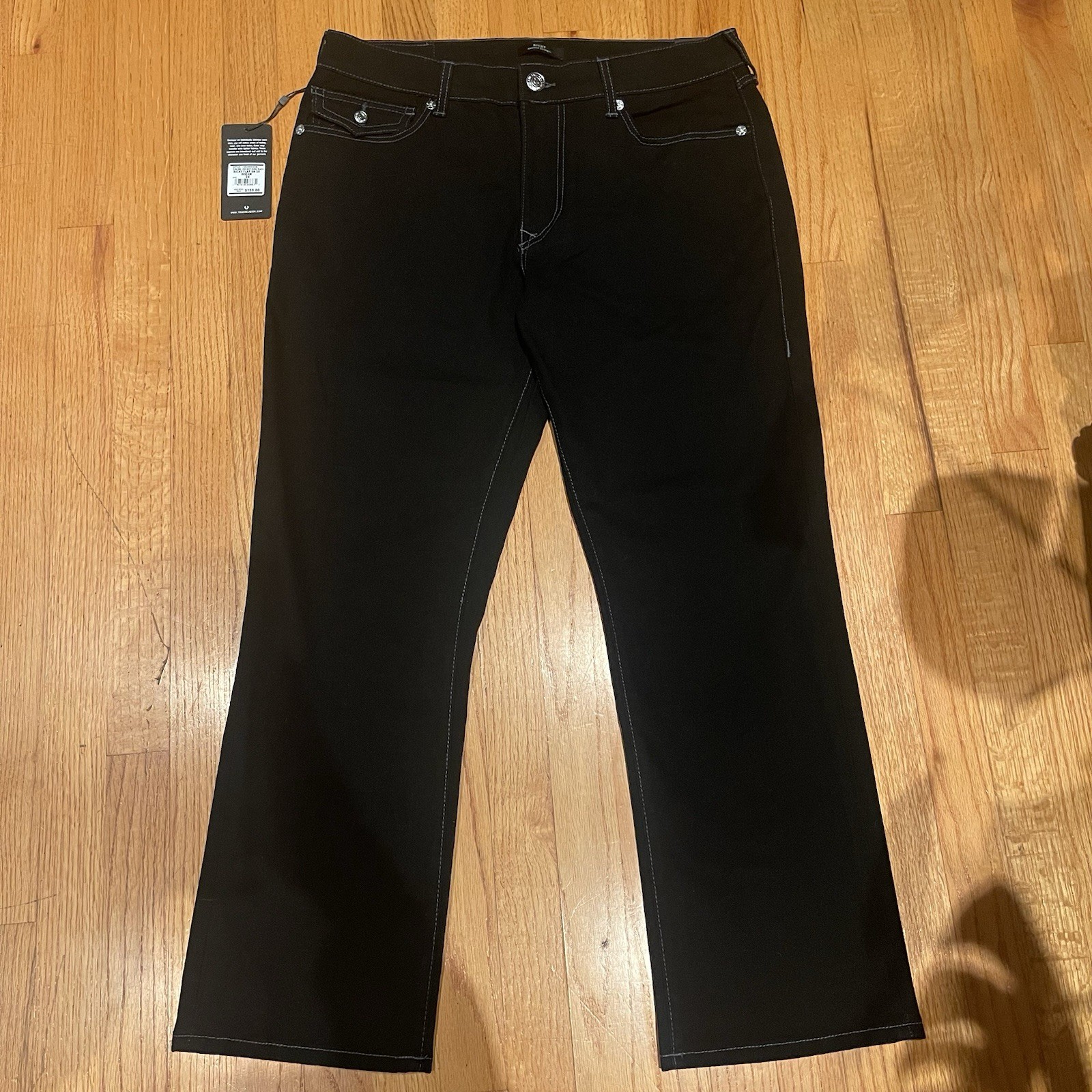 True Religion Brand New Ricky Flap SN All Black Jeans.