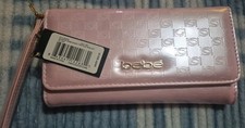 Bebe Ravena Embossed Trifold Wallet Blush NWT Pink Gold Hardware