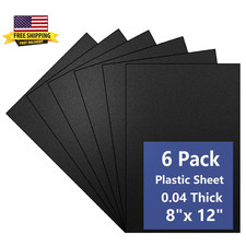 6 Pack Black Plastic Sheet 8X12X0.04 in Flexible High Tensile Plastic Sheets Bla