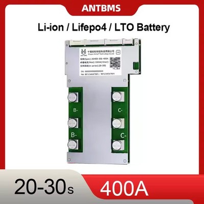 ANT Smart BMS 20S to 30S LiFePO4 Li-ion LTO 400A Bluetooth Build-in 72V 84V 96V