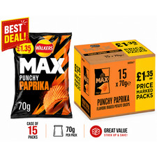 Walkers Max Punchy Paprika Sharing Crisps 70g X 15