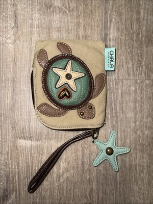 CHALA SEA TURTLE Zip Around Wallet Wristlet Blue