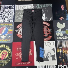 Vtg Nike Running Tights Men  s L Black Blue Logo Made in USA Ankle Zip