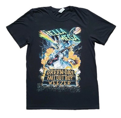 Green Day Fallout Boy Weezer Hella Mega Tour 2021 Size Small Mens Black T-Shirt