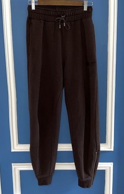 WSLY Bandier Brown Drawstring Joggers Sweatpants Zipper Cuffs - Size XS