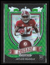 2021 Panini Prizm Draft Picks Collegiate Jaylen Waddle Green #169 Crusade RC