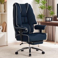 Big and Tall Office Chair 400lbs Wide Seat, Leather High Back Executive Offic...