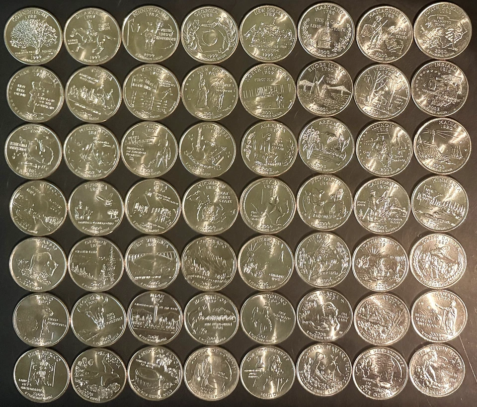 COMPLETE 56 UNCIRCULATED D QUARTERS w MAP incl. DC + 5 TERRITORIES  1999-2009 - Image 4 of 4