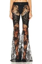 Roberto Cavalli Flared Floreal Chantilly Lace Pants Nero Black 42 NWT 2930