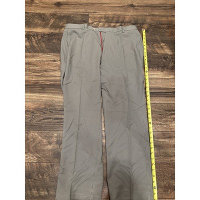 Peter Millar Mens Houndstooth Dress Pants 36 Red Stripe Flat Front Trousers