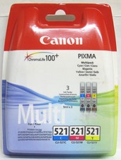 Canon Genuine CLI-521C,  CLI-521M,  CLI-521Y Set. BNIB & Sealed.
