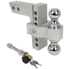 2'' receiver 6'' Drop Adjustable Trailer Towing Hitch Dual Ball Mount 10000lb US