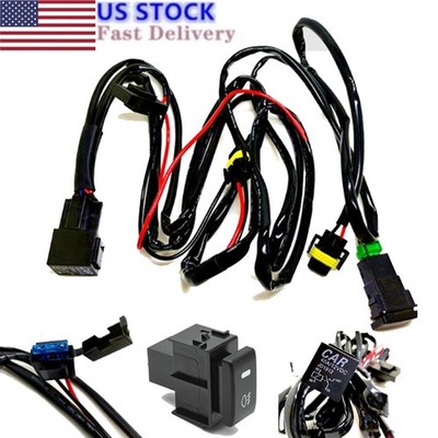 40A 12V H8 LED Fog Light Relay Wiring Harness Kit ON/OFF Switch+ Fuse for Nissan