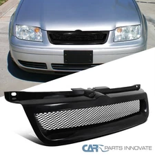 Fits VW 99-04 Jetta Bora Mk4 Mesh Black ABS Front Upper Hood Bumper Grille Grill