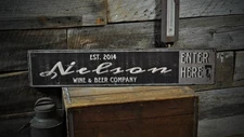 Custom Wine & Beer Co. Sign -  Rustic Hand Made Vintage Wooden Sign