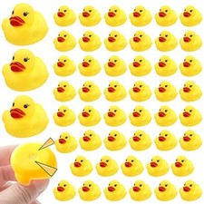 50 Pack Mini Rubber Ducky Float Duck Baby Bath Toy, Shower Part Birthday Party