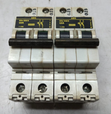AEG Elfa E82S Circuit Breaker U 2A  ~ 415 - 2pc lot