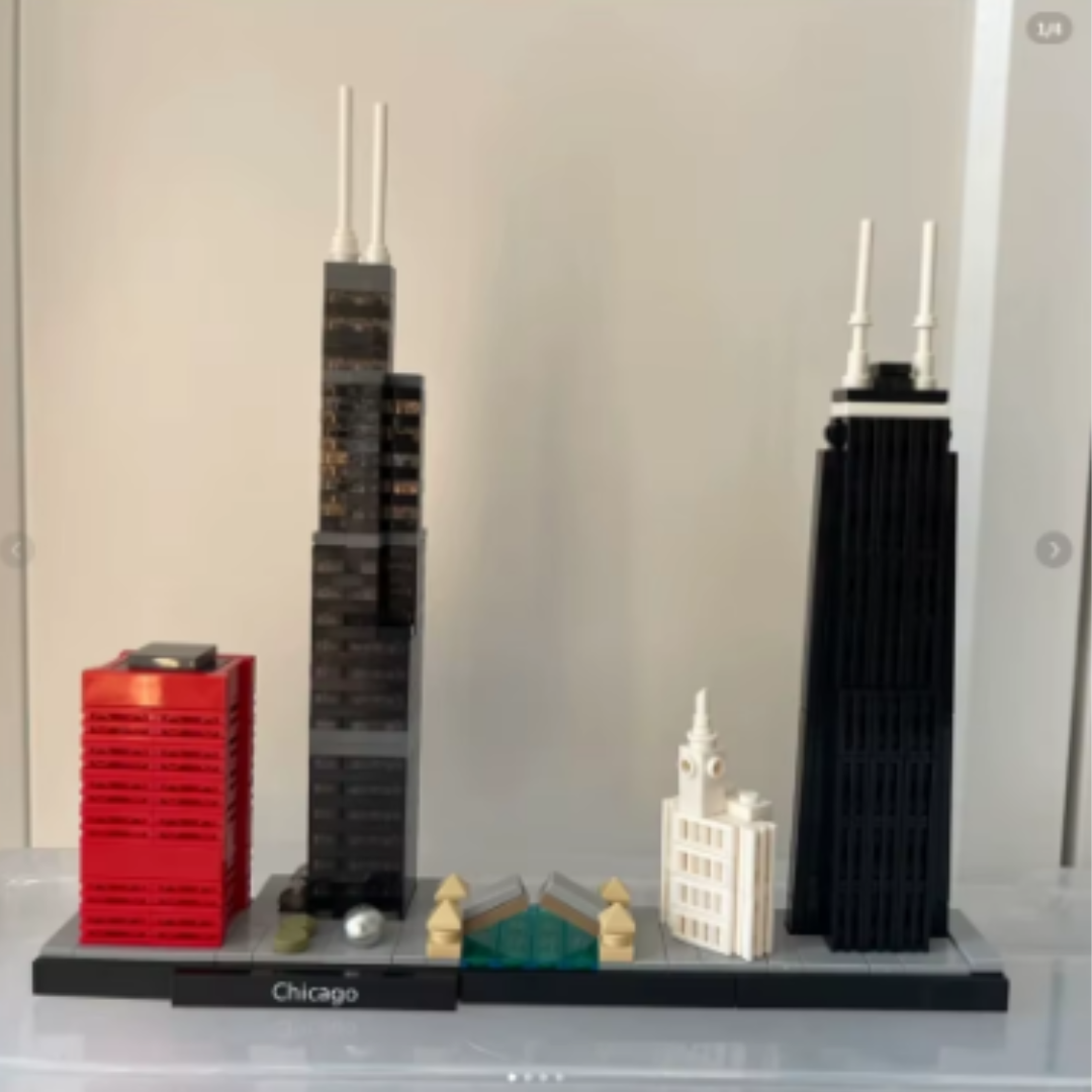 Chicago City Skyline Building Blocks - 3D Puzzle - Construction Bricks Set