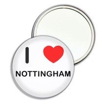 Nottingham I Love Heart Round Mirror Pocket Compact (55mm or 77mm)