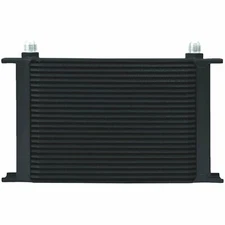 25 ROW BLACK ALUMINUM ENGINE TRANSMISSION OIL COOLER 10AN HOSE END FITTINGS KIT