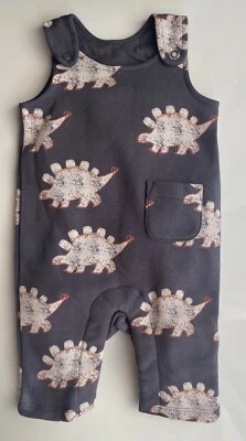 MARKS Baby Jungen M*S Dinosaurier Latzhose weich Vlies gefüttert Baumwolle warm Overall Strampler