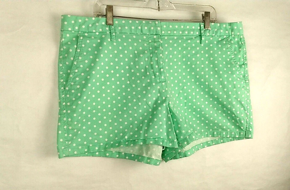 Elle Womens Mint Green Poka dot Shorts Size 16 - Image 2 of 4