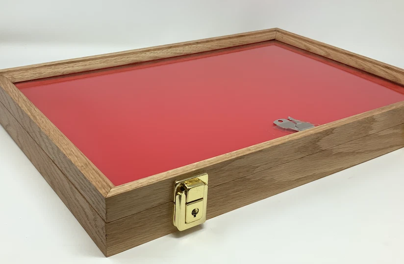 Oak Wood Display Case  12 x 18 x 2 for Arrowheads Knives Collectibles & More - Image 4 of 4