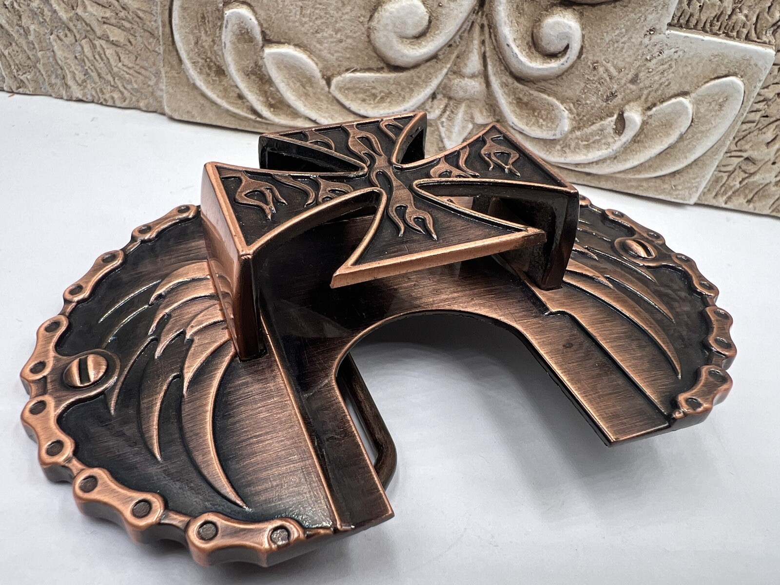 COOL Vintage Copper Zippo Lighter Holder Belt Buckle West Coast Chopper