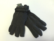 Nordic Track Mens Size M/L Dark Grey Fleece Thinsulate Winter Gloves New