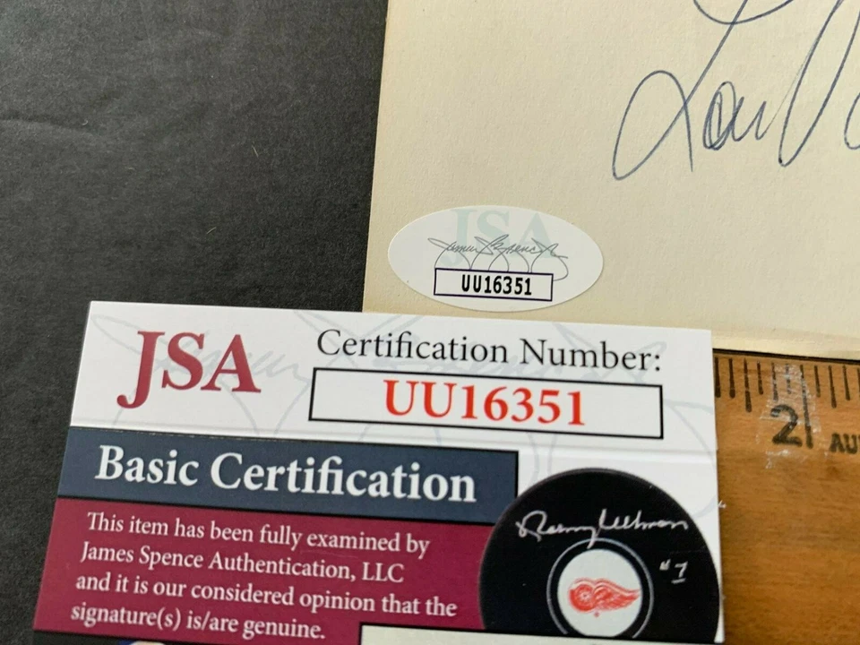 LOU BROCK BASEBALL PLAYER HAND SIGNED AUTOGRAPHED 3X5" CARD JSA/COA (AA) 21622 - Image 3 of 3