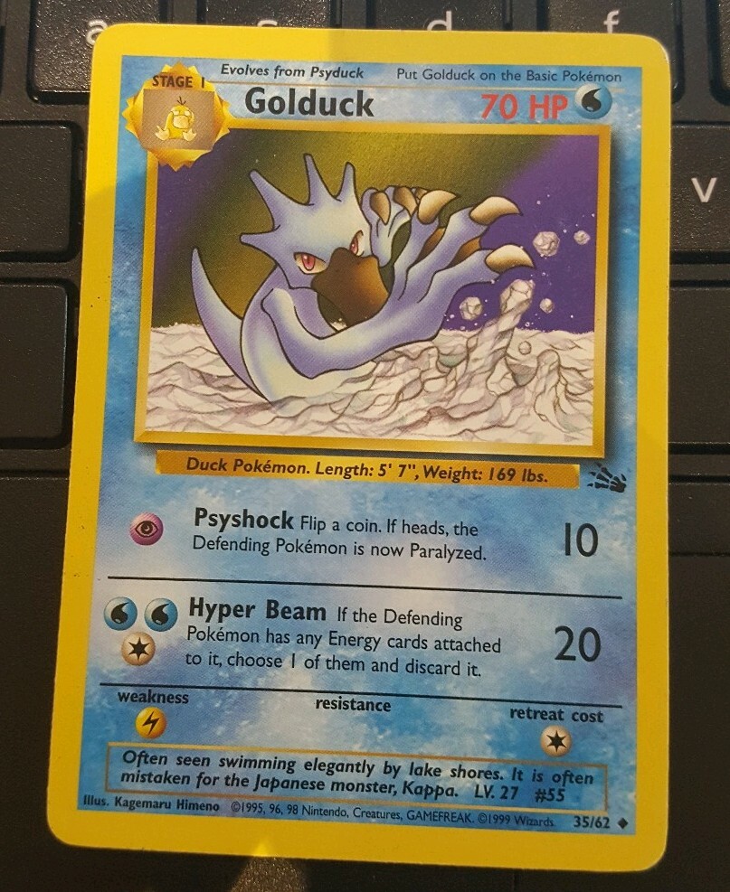 1st Edition GOLDUCK Non-Holo Pokemon Card 35/62