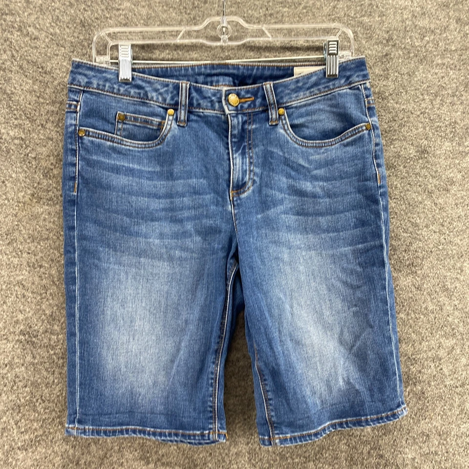 Pantalones Cortos Vince Camuto Mujer 29 Plus Azul Denim Lavado Medio Bermudas Tiro Medio Informales Foto 4 de 4