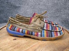 TWISTED X Womens Driving Shoes Serape Bomber Moccasins Aztec WDM0076 Size 10 M