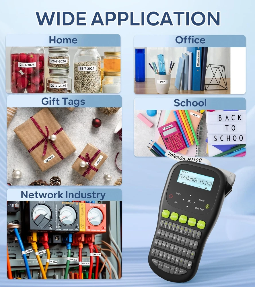 Portable PTouch Label Maker with Waterproof Tape for Home & Office Organization