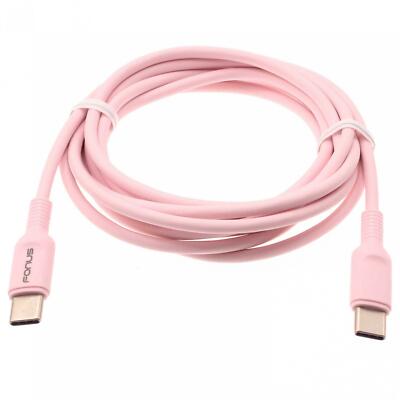 PINK 6FT LONG PD CABLE USB-C TO TYPE-C FAST CHARGER CORD TABLET PHONE POWER WIRE