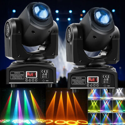 2stk 80W LED 8 GOBO RGBW Strahl Disco DMX Moving Head Bühnenlicht Club Spotlight