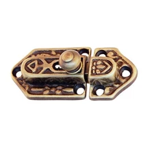 Eastlake Victorian Style Flush Mount CABINET LATCH - Cast Brass Latch