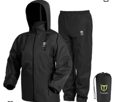 NEW TideWe Rain Suit, Waterproof Breathable Lightweight Rainwear Black Size M