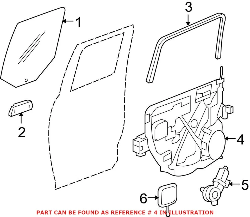 Regulador de ventana izquierda conductor trasero Mopar original OEM para Ram 1500 1500 Classic Foto 2 de 2