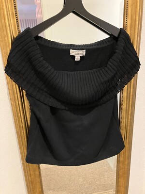 St. John Sport ärmelloser schwarzer Strickpullover Gt M