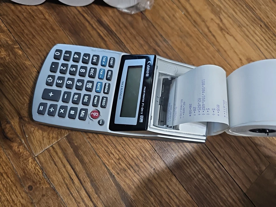 Canon Palm Printer P1-DH V 12 Digits Receipt Business Calculator With 7 Rolls - Image 4 of 4