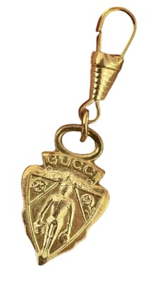 Gucci Gold Knight Crest Zipper Pull Bag Charm | eBay