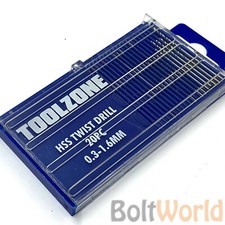 20 PCS MICRO MINI DRILL BITS MICROBOX HSS TWIST SET PRECISION 0.3-1.6mm + CASE