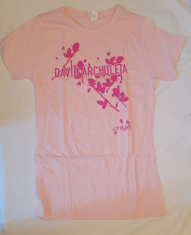 David Archuleta Official Artist Merch CRUSH Pink T-Shirt Size XL American Idol 