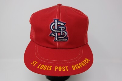 Rare VTG UNION St. Louis Cardinals Post Dispatch Mesh Snapback Hat Cap 80s 90s