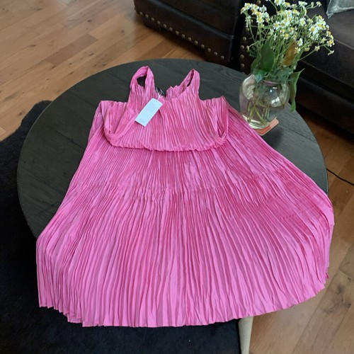 NWT EILEEN FISHER CRUSHED SILK SCOOP NECK F/L TIERED DRESS Size XL MSRP$378 - Picture 2 of 7