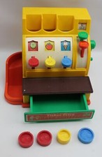 1974 Fisher Price Cash Register Toy With Coins