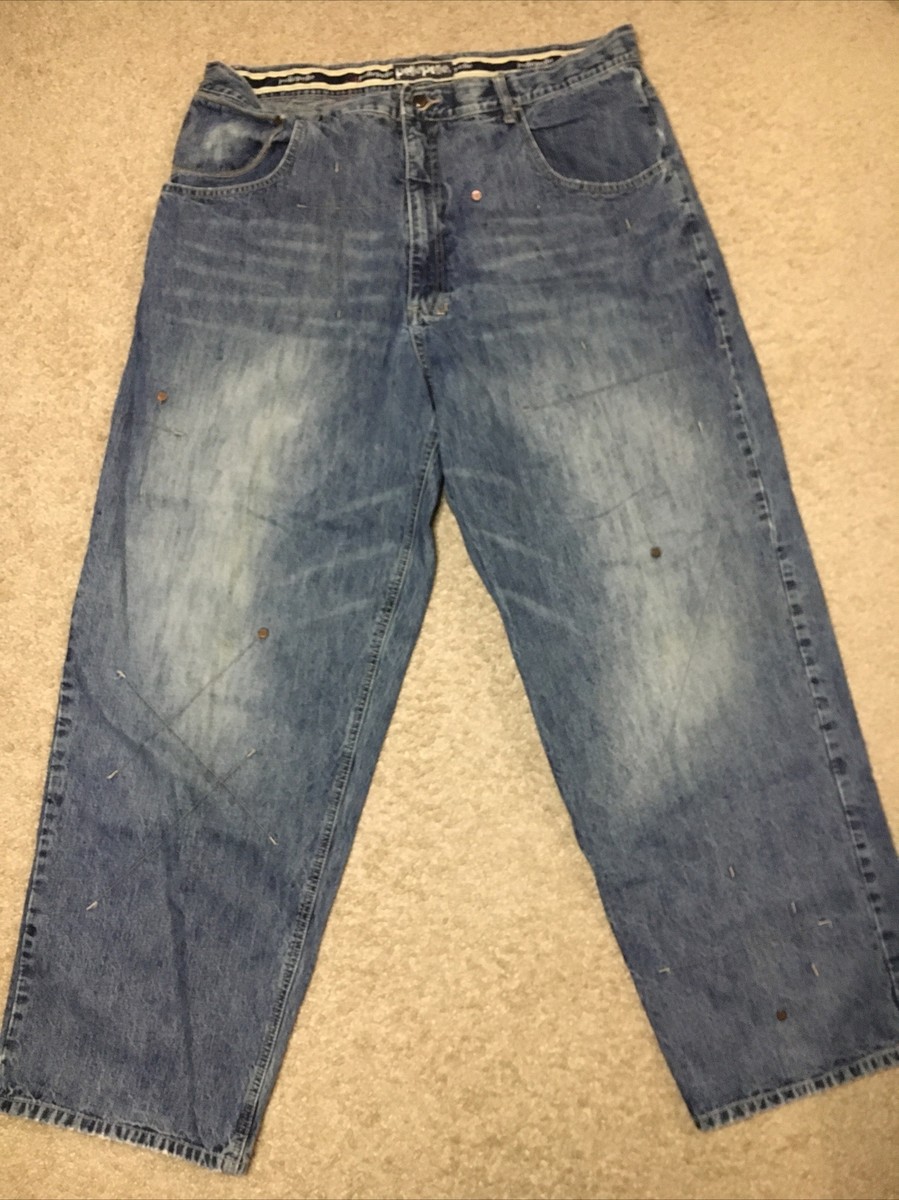 VTG Pelle Pelle Jeans Mens 41 x 33 SUPER BAGGY Y2K Wide Pipe